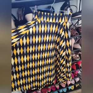 Pinup girl yellow harlequin doris skirt